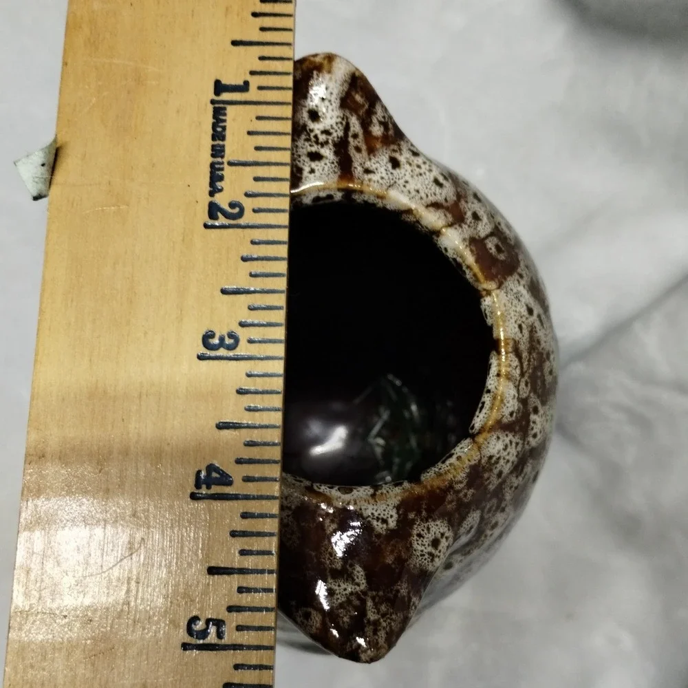 Elegant Expressions‎ Ceramic Owl Vase Brown White Dappled Glaze BS51456W Rustic